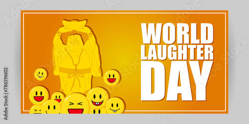 Vector illustration of World Laughter Day social media feed template
