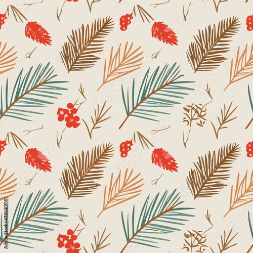 seamless pattern with leaves photo