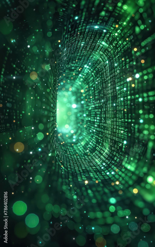 Immerse in the world of government/public IT with an abstract green background. AI generative innovation. © น้ำฝน สามารถ