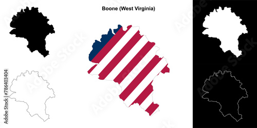 Boone County (West Virginia) outline map set
