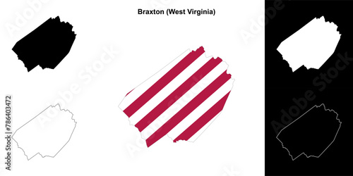 Braxton County (West Virginia) outline map set