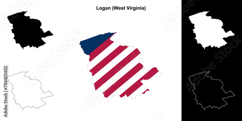 Logan County (West Virginia) outline map set