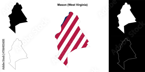 Mason County (West Virginia) outline map set