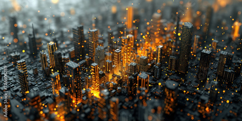 Explore a microworld of city miniatures in stunning 3D. AI generative modeling brings electronic chips to life.