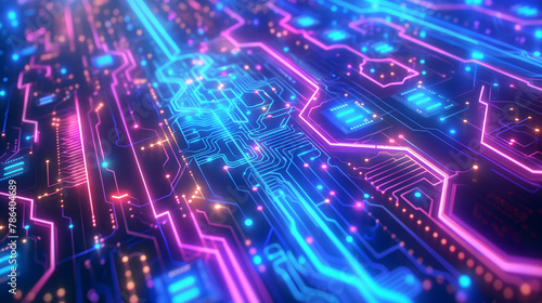 High tech concept visualization  microchip  processor  cpu circuit board  cloud computing data and city. 3d rendering. Futuristic pcb model and background illustration.