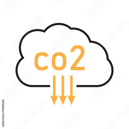 CO2 emissions icon. Ecology and environment symbol. Sign vector carbon dioxide pollution.