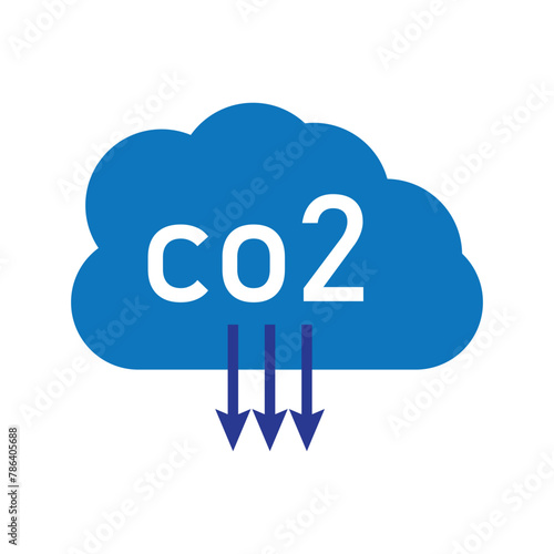 CO2 emissions icon. Ecology and environment symbol. Sign vector carbon dioxide pollution.