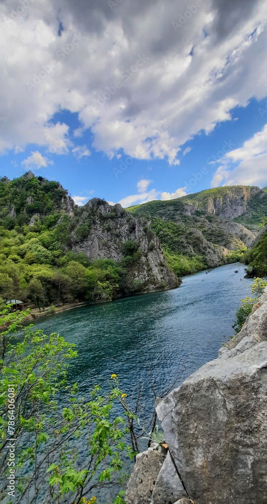 Fototapeta premium mountain river in the mountains, river in the mountains, nature, travel, river, beckground, macedonia, love nature, livestyle, tourist, atractions, look at the sky