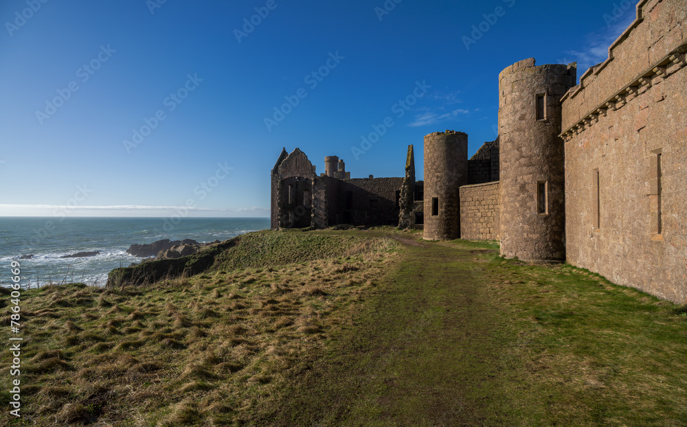 Slains Castle near Cruden Bay in Aberdeenshire, Scotland