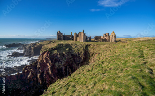 Slains Castle near Cruden Bay in Aberdeenshire, Scotland