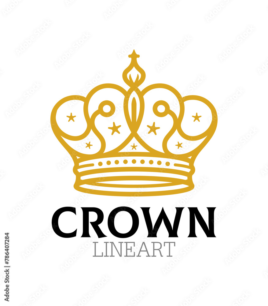 gold crown logo line art gold crown logo line art
