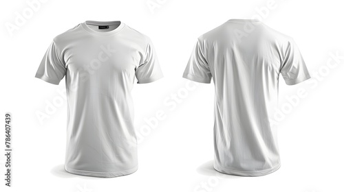 Blank White T-Shirt on Clean Studio Background for Design Mockups and Product Presentations