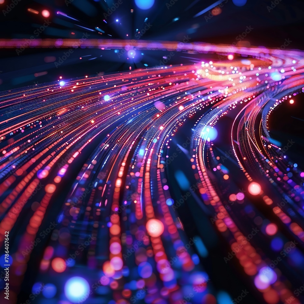 Data flowing through fiber optic cables as light speed financial transactions Data flowing through fiber optic cables as light speed financial transactions