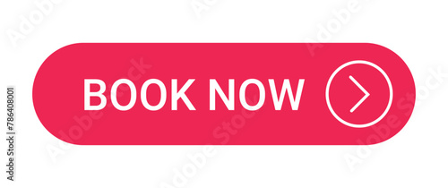 red book now button with icon isolated on white background