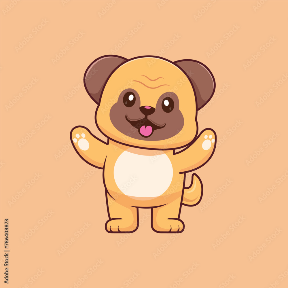 Vector illustration of cute dog cartoon