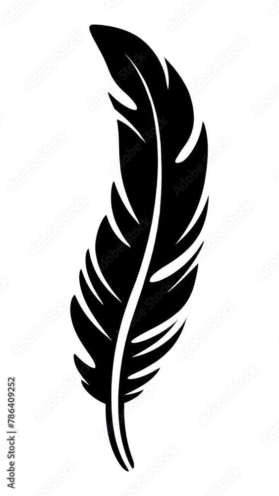 PNG Feather stencil white logo