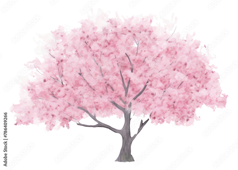 PNG Cherry blossom tree flower plant white background.