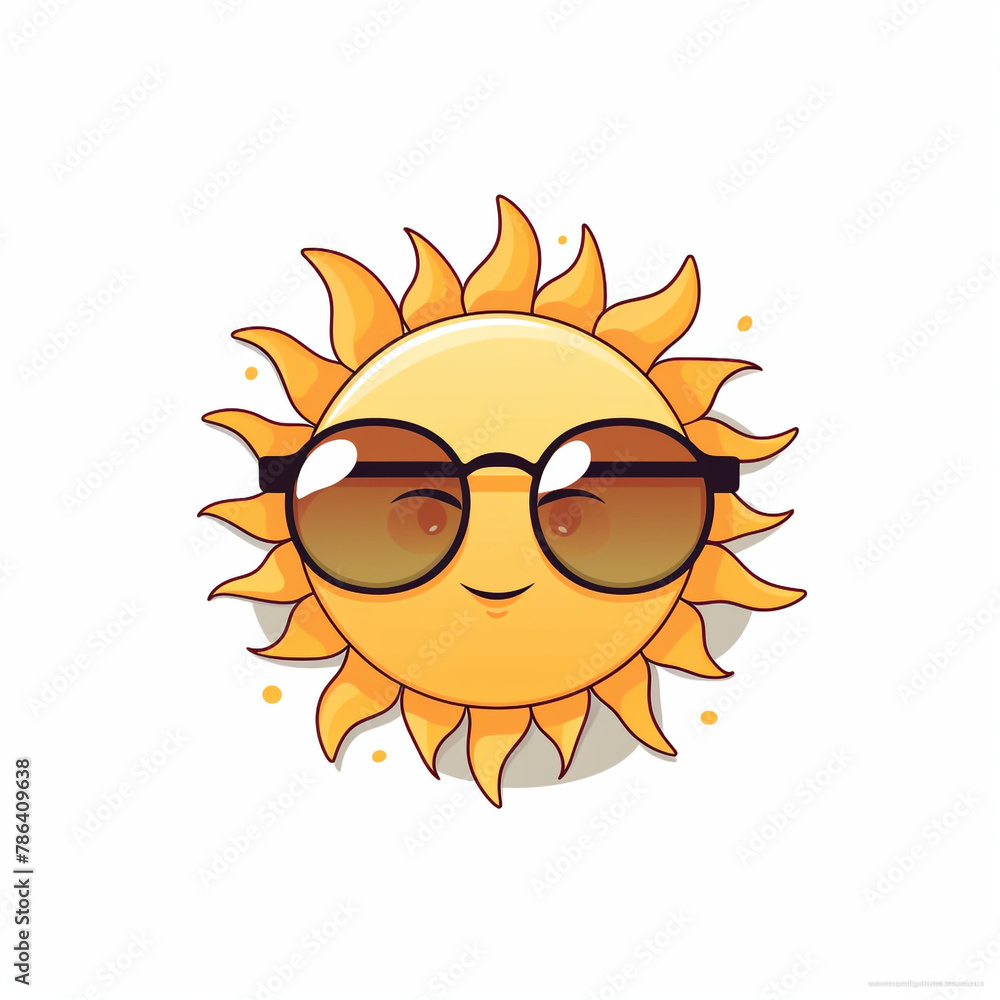 sun wearing sunglasses, simple drawing, blank expression,logo сreated with Generative Ai sun wearing sunglasses, simple drawing, blank expression,logo сreated with Generative Ai