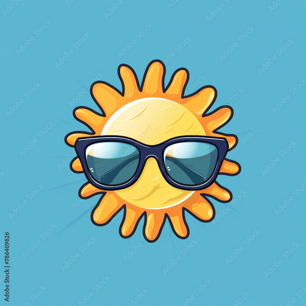 sun wearing sunglasses, simple drawing, blank expression,logo сreated with Generative Ai sun wearing sunglasses, simple drawing, blank expression,logo сreated with Generative Ai