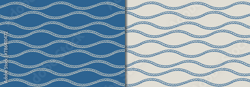 marine rope seamless vector pattern. line art nautical rope repetitive pattern. summer sea boat stylish minimalistic pattern