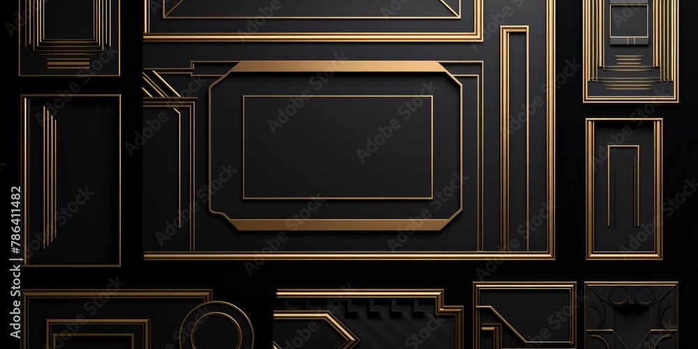 Golden lines creating a geometric pattern against a dark backdrop. Golden lines creating a geometric pattern against a dark backdrop.