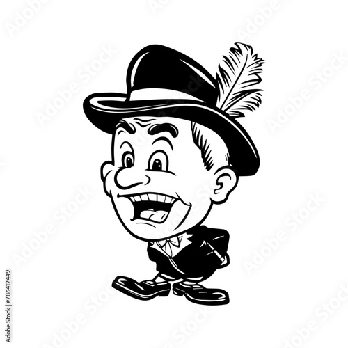 The picture is a black and white T-shirt design.