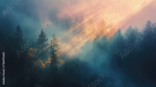 Images depicting the magical moments of sunrise, with the first light of dawn breaking through the darkness, illuminating the sky with soft pastel colors and casting long shadows