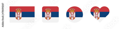 Serbia flag of country. Serbian nation emblem. Europe country state.