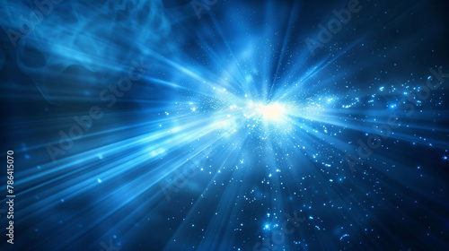 Blue technology ray lines textured background, light scattering blue background concept illustration