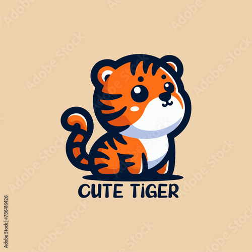 cute tiger macot vector design photo