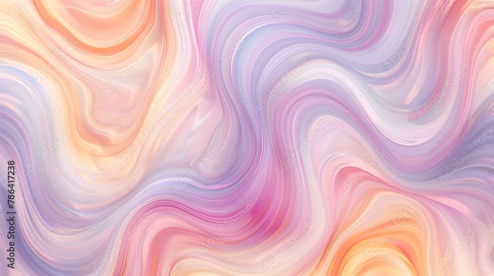 Obraz premium Swirling Pastel Curves in Harmonious Abstract Design