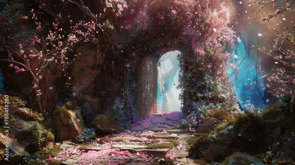 The Enchanting Portal in Bloom: A Surreal Journey Throughout