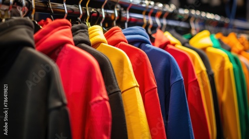 A clothing store filled with colorful hoodies and sweatshirts for new owners.