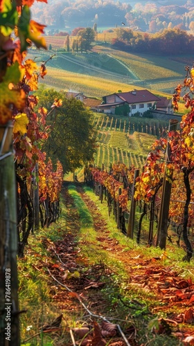 Traditional vineyard during fall