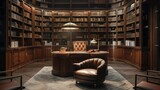 Artisancrafted leather podium in a heritage library, for timeless classic and scholarly products