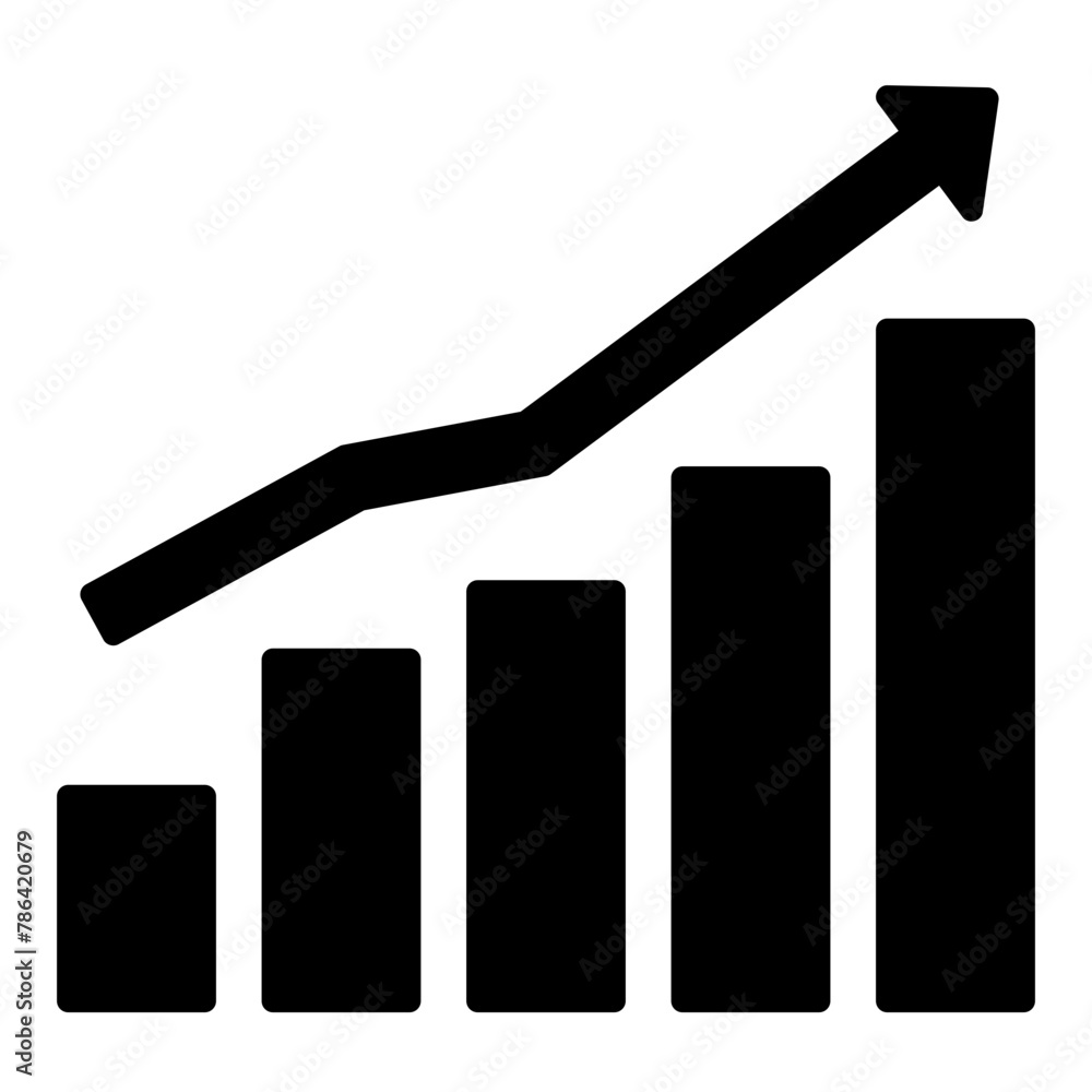 Bar chart growth icon to show business profits Bar chart growth icon to show business profits