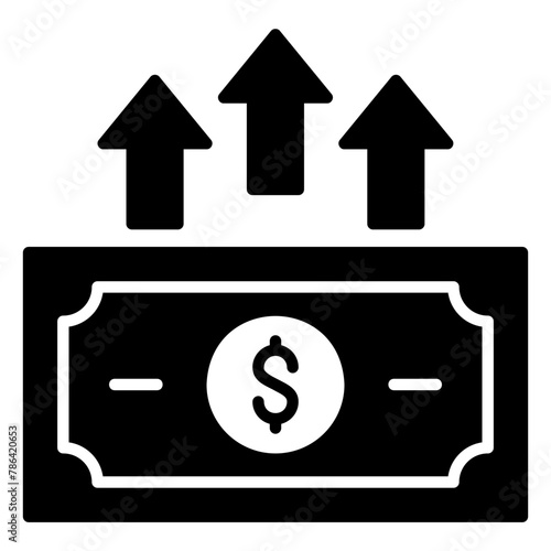 Icon of growth or strengthening the value of the dollar