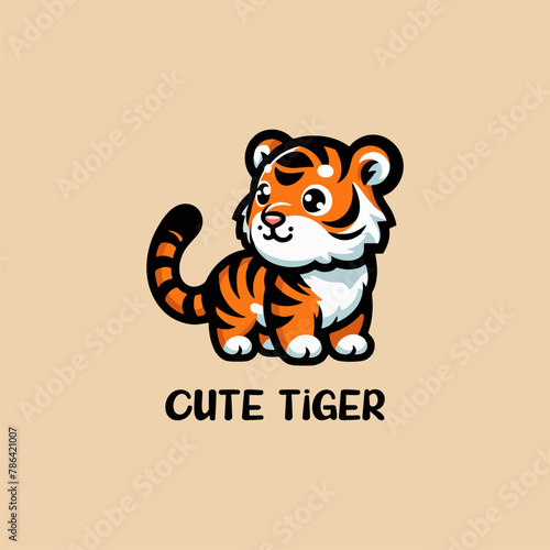 cute tiger macot vector design photo