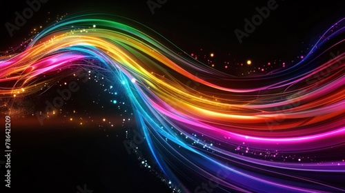 Creative Rainbow Flare Display. Vibrant Light Streaks
