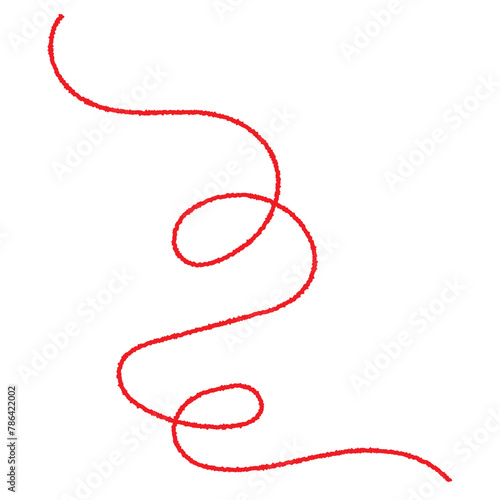 red thread isolated on white background