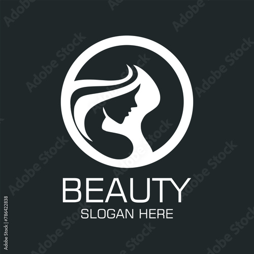 Beauty logo design simple concept Premium Vector