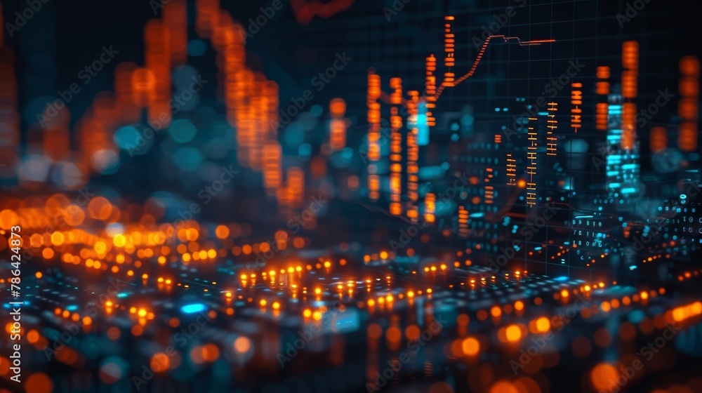 Obraz premium Analyzing market trends and capital investment to make informed decisions in trading equities and securities.