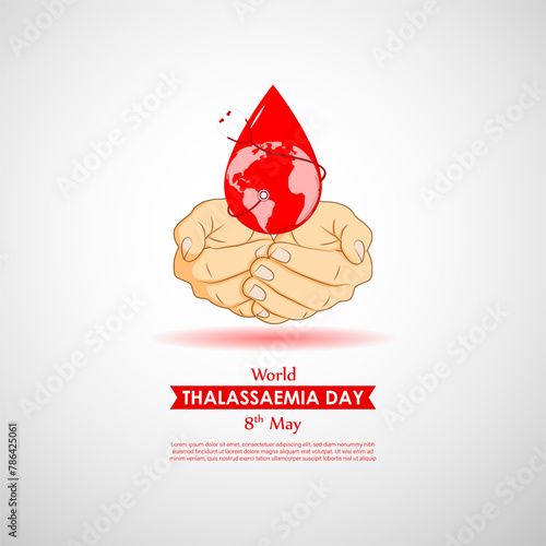 Vector illustration of World Thalassaemia Day social media feed template