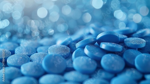 Blue pills are often associated with medical treatment and are commonly used in the pharmaceutical industry.