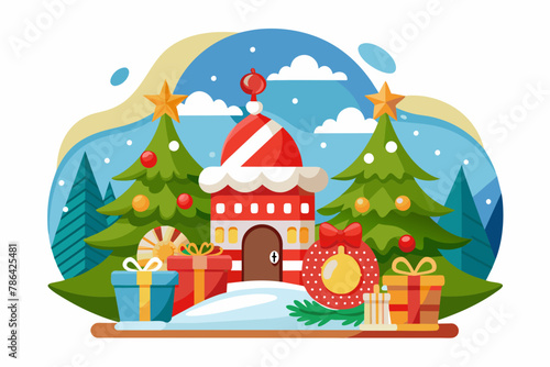 Holiday theme white background