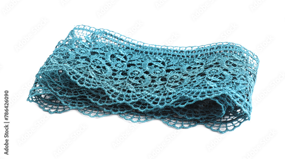 Fototapeta premium Beautiful lace with pattern isolated on white