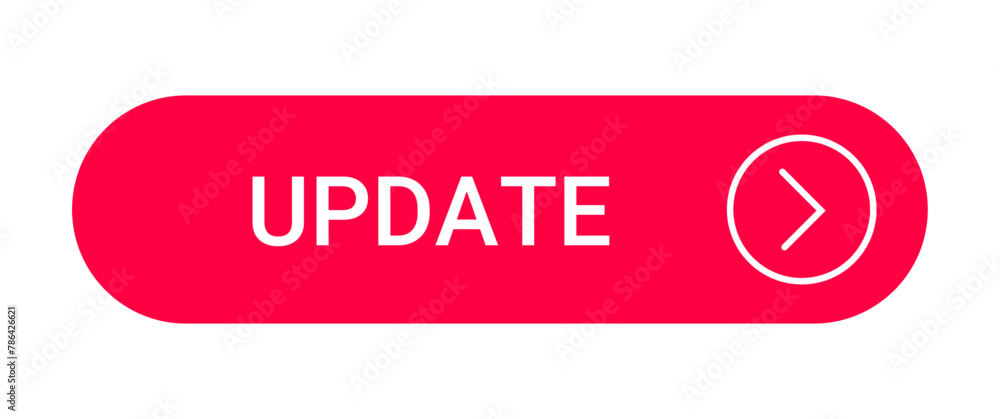 red update button with an icon isolated on a white background red update button with an icon isolated on a white background
