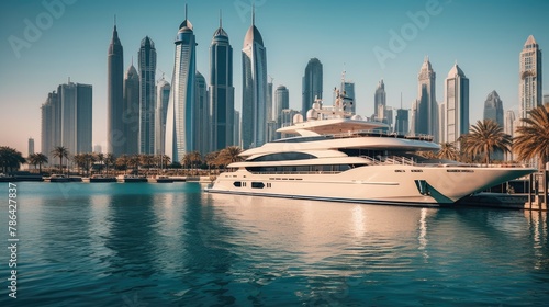 Dubai Marina Welcoming a Stunning Yacht Arrival