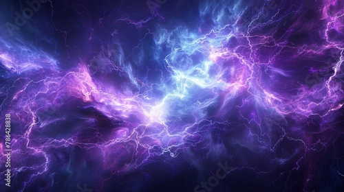 Electric storm conjured by a cybermage, techno elements, fusion of magic and machine