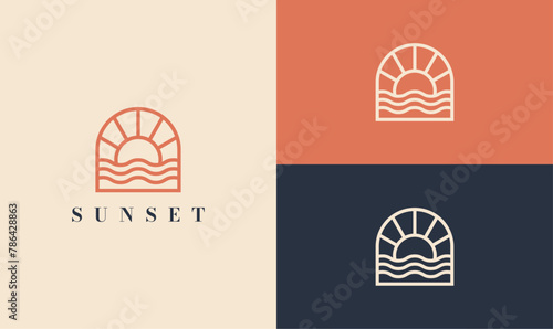 Sunset logo design in vector format